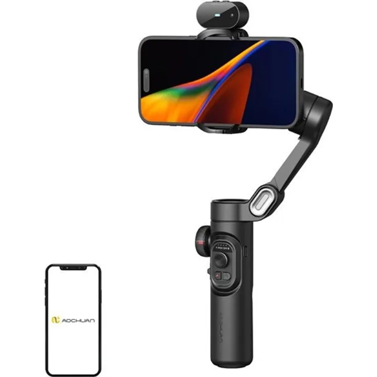 AOCHUAN XE Gimbal mit AI Sensor, 3-Achsen-Stabilisierung, intelligente Gesichtsverfolgung, schwarz
