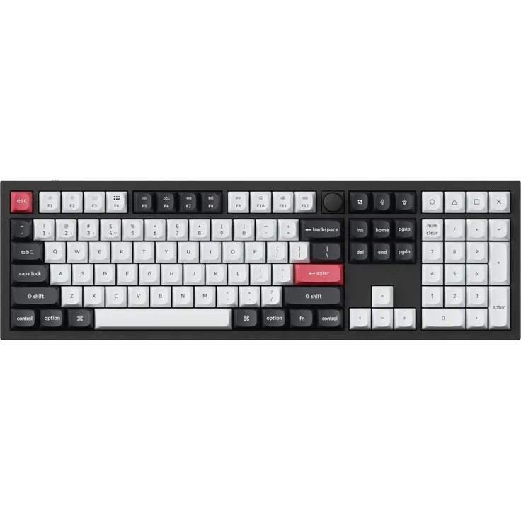 Keychron Q6 HE, 100% Tastatur mit magnetischen Hall-Effekt Switches, kabelgebunden und kabellos, Schwarz
