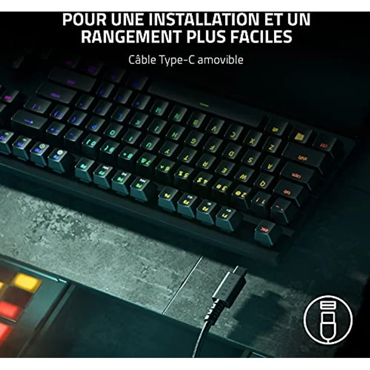 Razer Hunter V2 TKL Schaltknauf, Rot - Linear Optical Switches Gen-2, Doubleshot PBT-Tastenkappen, Schalldämpfender Schaumstoff, Ergonomische Handgelenkauflage – Bild 2