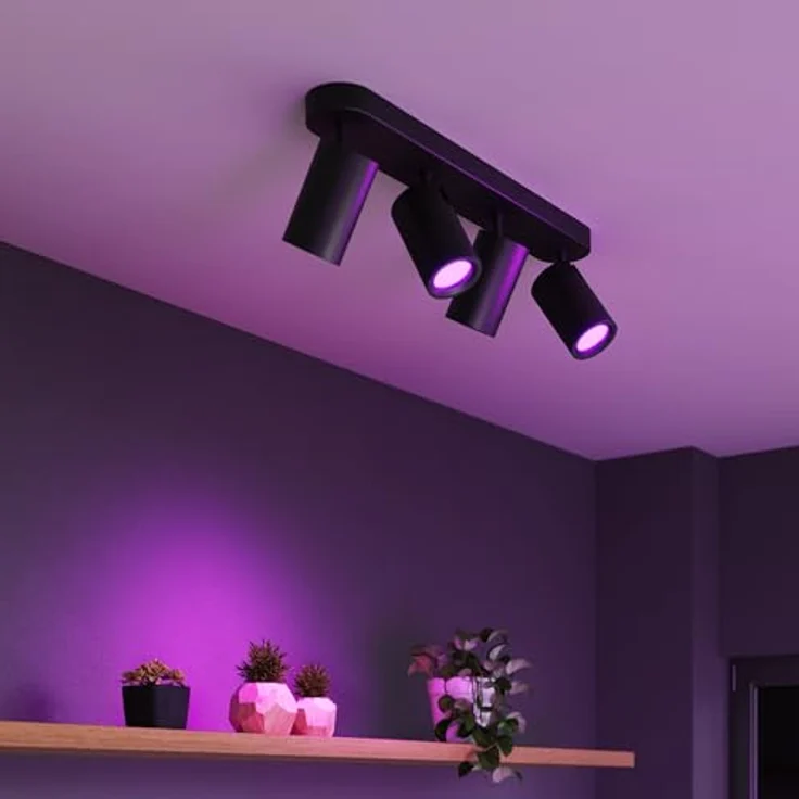 CALEX WLAN LED Deckenlampe, 4 Flammig Spot, Schwenkbar, kompatibel mit Amazon Alexa, Oval, Schwarz – Bild 4