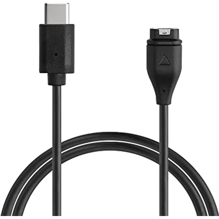 kwmobile USB C Ladekabel für Garmin Forerunner 265 / 265S / 965 / 970 / 165 / 570, 100 cm Charger Kabel in Schwarz, schnelles und zuverlässiges Aufladen für Fitness Tracker