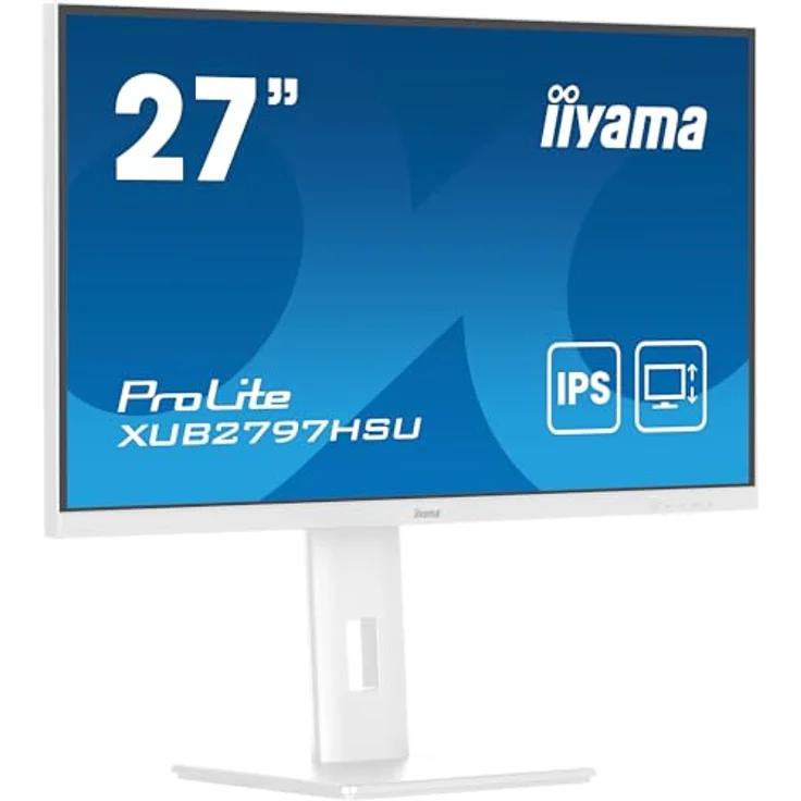 iiyama Prolite XUB2797HSU-W2 27" IPS LED-Monitor Full-HD 100Hz HDMI DP USB3.2 Höhenverstellung Pivot Adaptive Sync weiß – Bild 1