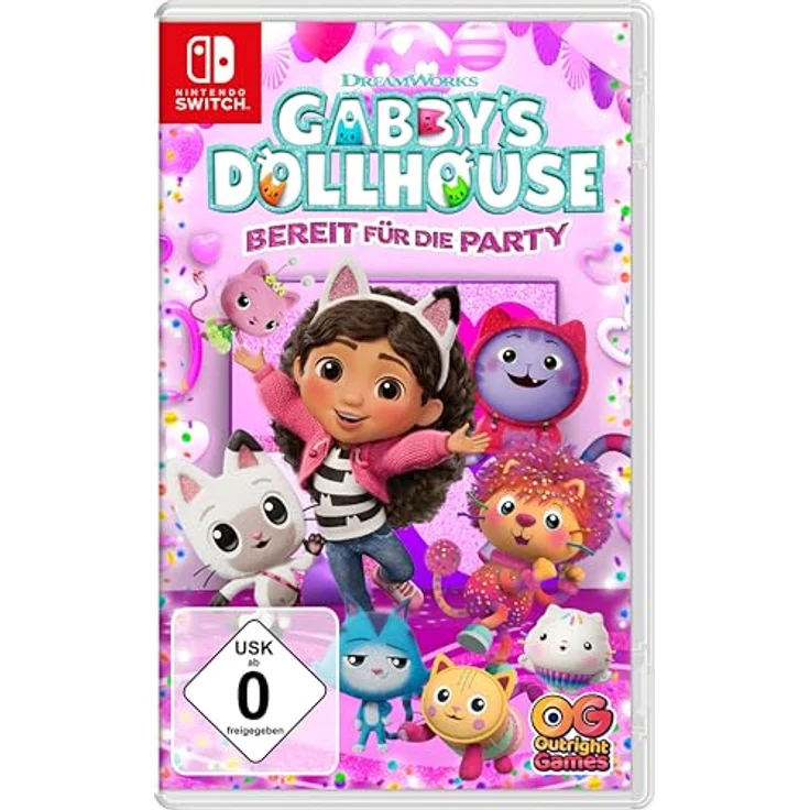Outright Games Gabbys Dollhouse: Bereit für die Party - Nintendo Switch, kreatives Spiel mit Gabby und Pandy Pfötchen, lokaler Koop-Modus, fantasievolle Minispiele – Bild 1