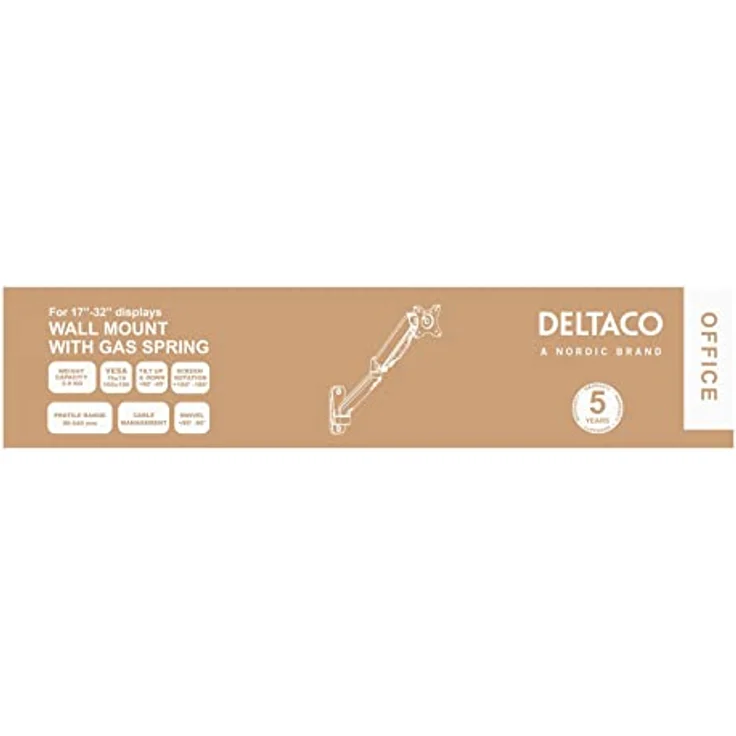 Deltaco ARM-0360, Wand-Monitorhalterung für 32 Zoll Monitore, höhenverstellbar mit Dreh- und Neigefunktion, Schwarz – Bild 8