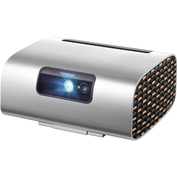 ViewSonic M10 Tragbarer RGB Laser Smart Projektor mit Harman Kardon Lautsprecher, Silber – Bild 1