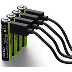 VERICO LoopEnergy Wiederaufladbare USB-C Batterie AAA 1,5V 900mWh (600mAh) Li-Ion, Schnellladung via USB-C Anschluss in ca. 2 Stunden (4X AAA)