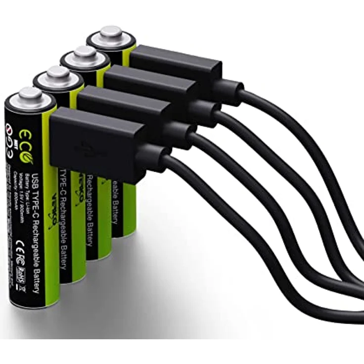 VERICO LoopEnergy Wiederaufladbare USB-C Batterie AAA 1,5V 900mWh (600mAh) Li-Ion, Schnellladung via USB-C Anschluss in ca. 2 Stunden (4X AAA) – Bild 1