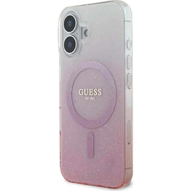 CG MOBILE Guess GUHMP16MHGRCELP Hülle für iPhone 16 Plus 6.7", Rosa Hartschaum-Case mit IML Glitter Gradient – Bild 2