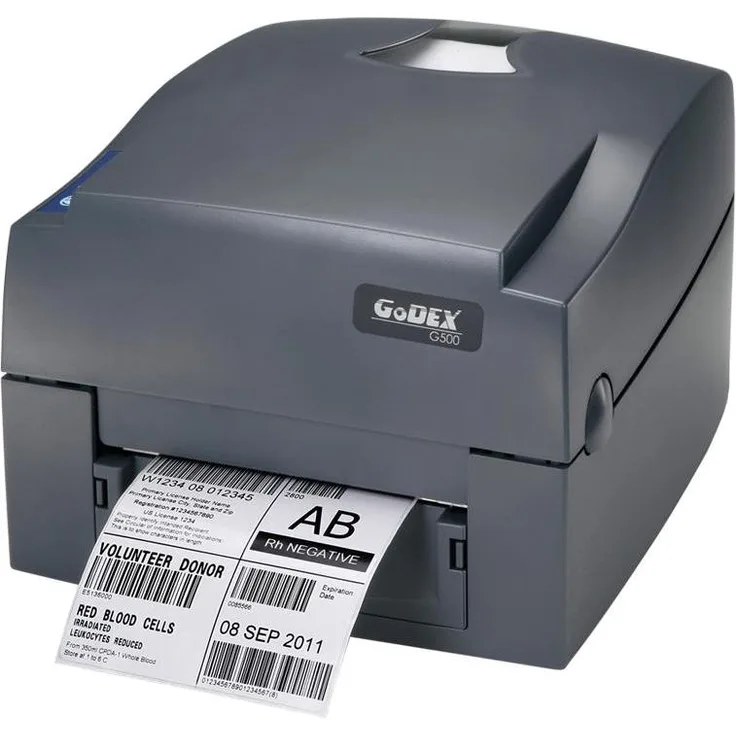 Godex G500 Etikettendrucker, Thermotransfer, 108 mm, 203 dpi, USB/LAN/RS232, Schwarz