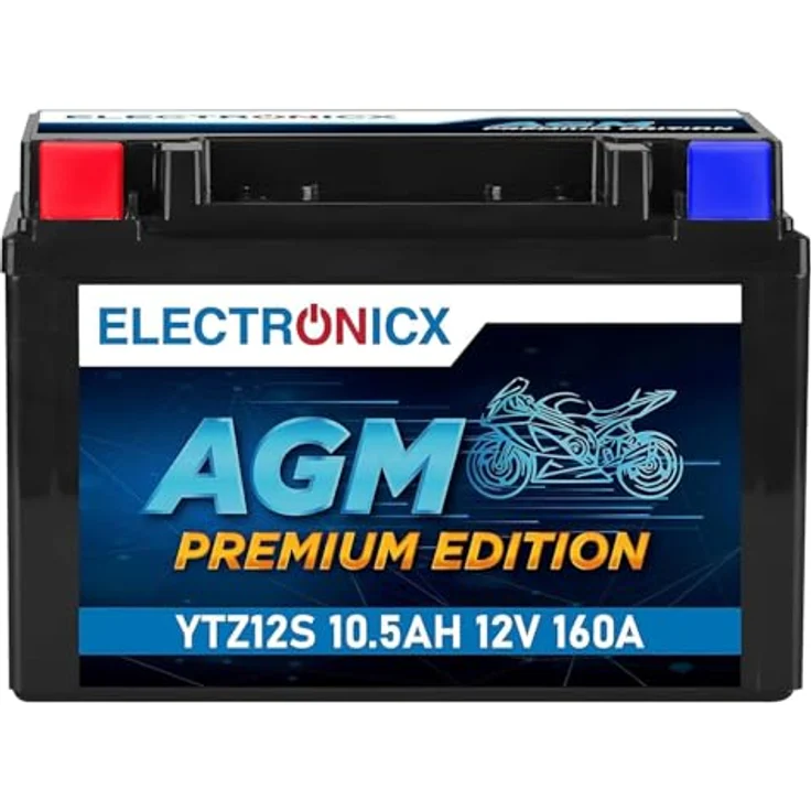 Electronicx AGM-YTZ12S Motorradbatterie 11Ah 12V – Wartungsfrei, rüttelfest, auslaufsicher für Motorrad, Roller, Quad und ATV – Bild 1