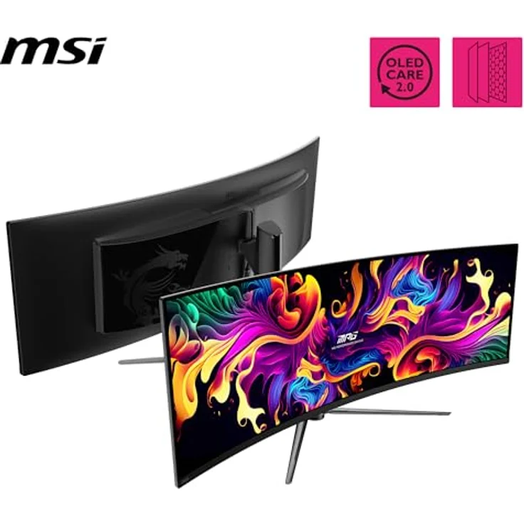 MSI MPG 491CQPXDE QD-OLED, 49 Zoll, DQHD, 5120x1440, 1800R, OLED-Monitor, 240 Hz, 0,03 ms, DisplayHDR True Black 400, G-SYNC™-kompatibel, Schwarz – Bild 3