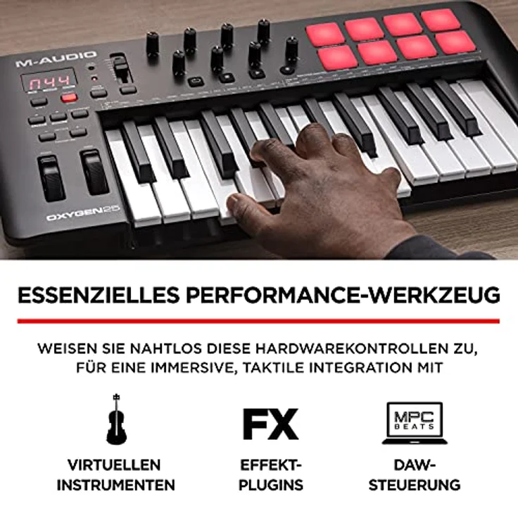 M-Audio Oxygen 25 V – 25-Tasten USB MIDI Keyboard Controller mit Beat Pads, Smart Chord & Scale Modi, Arpeggiator und Softwarepaket inklusive – Bild 3
