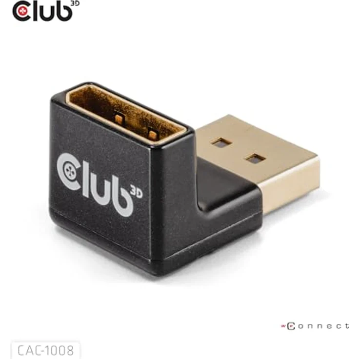 Club3D CAC-1008 DisplayPort Adapter, 90 Grad abgewinkelt, 4K120Hz M/F, Schwarz – Bild 5