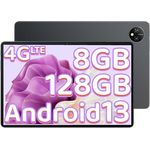 Blackview Tab80 Tablet 10 Zoll Android 13 4G LTE 5G WiFi 8GB RAM 128GB ROM, 7680mAh, 13MP+8MP Google Lens, Telefonanruf Funktionalität PC Widevine L1【2023 Aktualisierte Version】