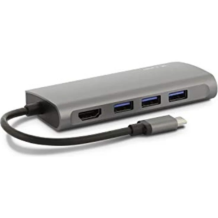 LMP USB-C-Mini-Dock, 8 Anschlüsse mit HDMI – 3 x USB 3.0 – Ethernet – SD-MicroSD – Ladung USB-C – Sterngrau – Bild 4