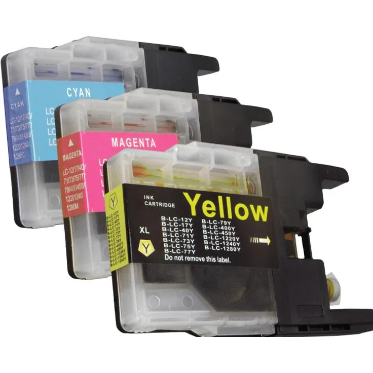 Ampertec Druckerpatrone Brother LC-1240 Multipack CMY, 3 kompatible Tintenpatronen, 3 x 12 ml, Made in Germany