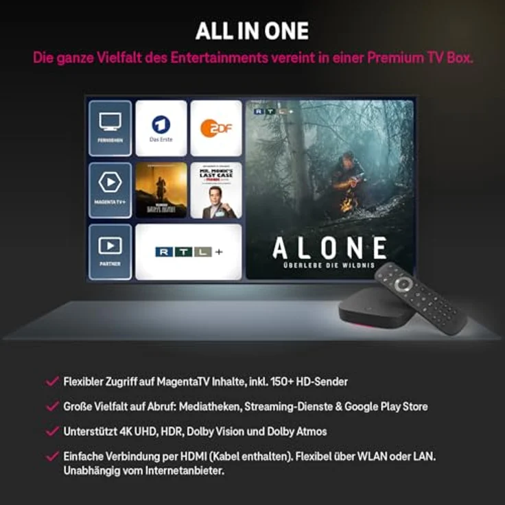 Telekom Magenta TV ONE (2. Generation), Streaming Media Player, Schwarz – Bild 3