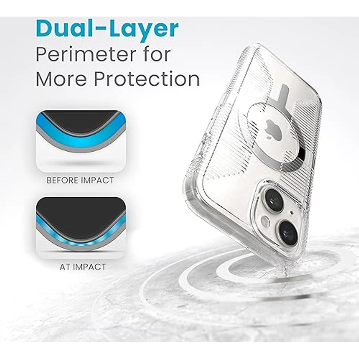 Speck iPhone 15 Hülle – Transparent, Schlank, MagSafe, Fallschutzgriff, Kratzfest, Vergilbungsfrei, für iPhone 15, 14 & 13, 6,1 Zoll – Bild 4