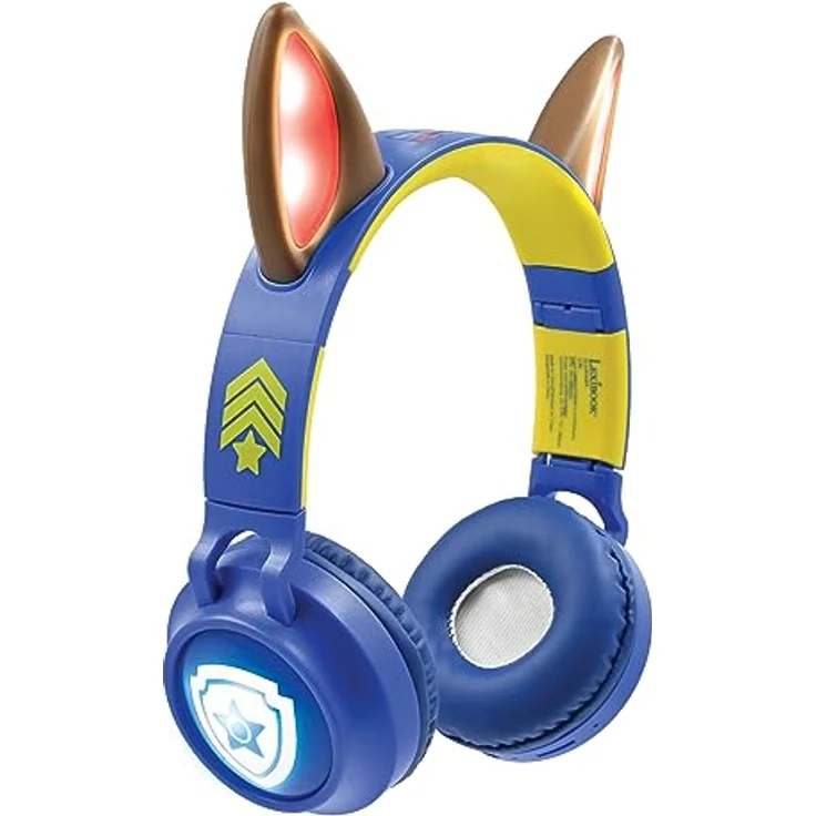 Lexibook Paw Patrol 2-in-1 kabellose und kabelgebundene Kopfhörer mit Chase-Ohren, hohe Klangqualität bis 85 dB, Lichteffekte, faltbar, verstellbar, wiederaufladbar, Blau – Bild 2
