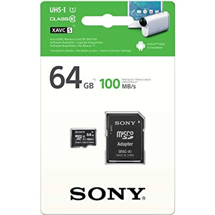 Sony SR64UY3 - 64GB MicroSD XC Speicherkarte (Class 10, 100MB-s , SD Adapter enthalten) – Bild 2