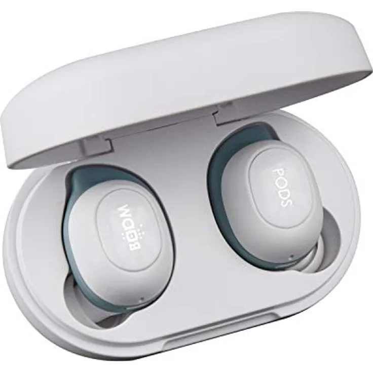 Boompods Boombuds GS True Wireless Bluetooth Kopfhörer, kabellose Ohrhörer,TWS In-Ear Kopfhörer mit Mikrofon, IPX4 Schutz Ear Buds, 4.5 Std. Spielzeit, Weiß