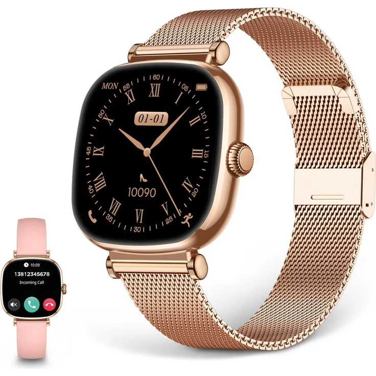 KSIX Iria Smartwatch für Damen, 1,70 Zoll AMOLED-Display, 4 Tage Akkulaufzeit, Gesundheits- und Fitness-Tracker