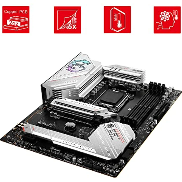 MSI MPG B650 Edge WiFi Mainboard, ATX - Unterstützt AMD Ryzen 7000 Serie Prozessoren, AM5-14 Duet Rail 80A VRM, DDR5 Memory Boost 6600+MHz/OC, 2 x PCIe 4.0 x16, 1x M.2 Gen5, 2 x M.2 Gen4, Wi-Fi 6E – Bild 4