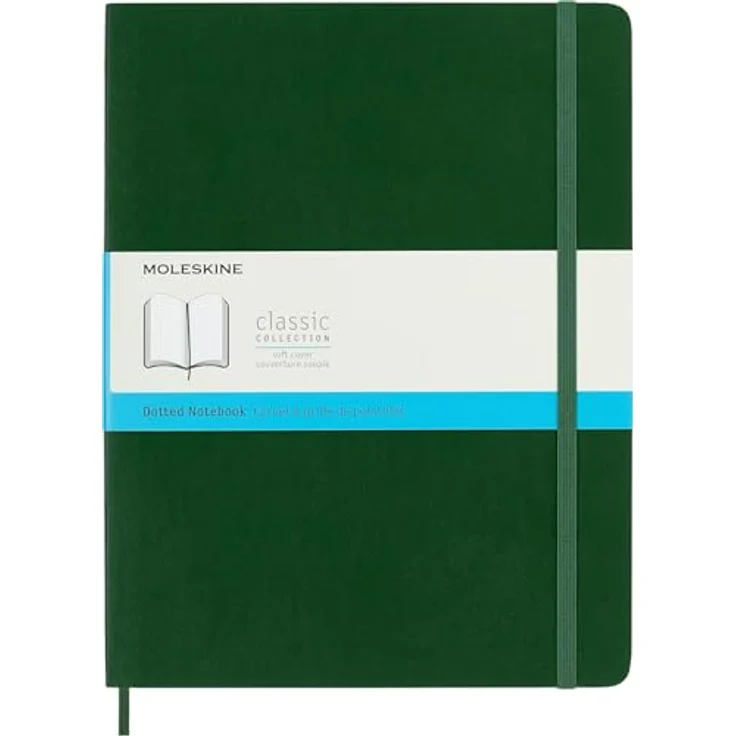 MOLESKINE Notizbuch Xlarge, Punktraster, Soft Cover, myrtengrün, 70 g/m² elfenbeinweißes Papier, abgerundete Ecken, Gummiband und Lesezeichenband – Bild 1