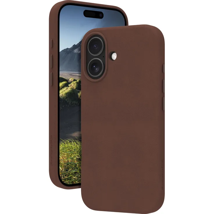 dbramante1928 Roskilde Hintere Abdeckung, Smartphone Hülle aus genarbtem Leder, kompatibel mit MagSafe, braun, für Apple iPhone 17