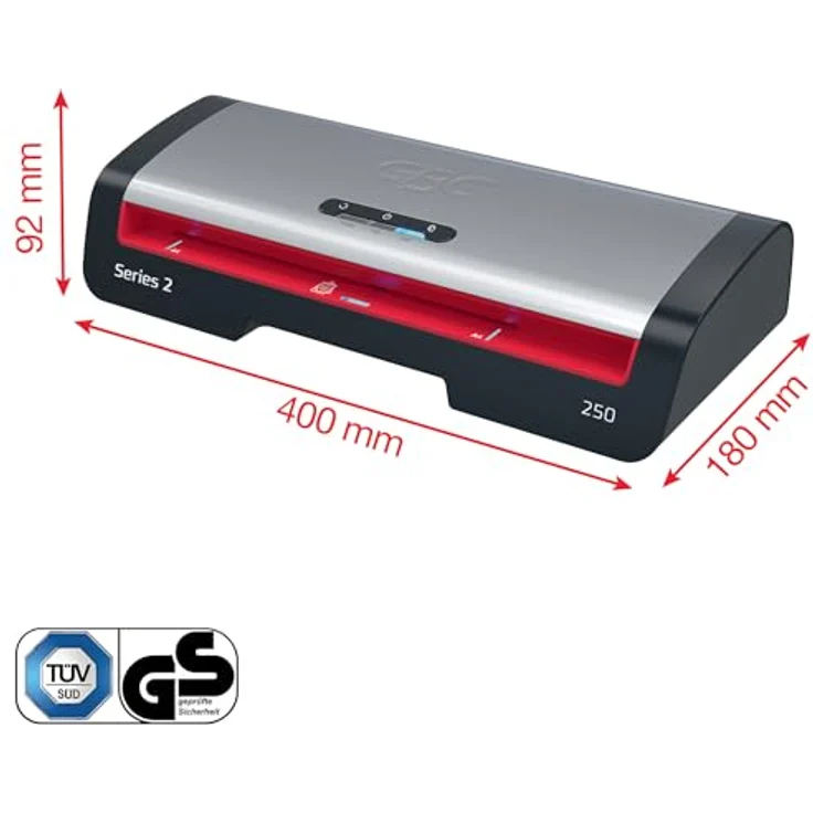 GBC Laminiergerät 250 - A4 Laminierer mit 75-125 µm Folienstärke, 500 mm/min Geschwindigkeit, SMART-Status-LEDs, Abschaltautomatik, inkl. 5 A4-Folien – Bild 2