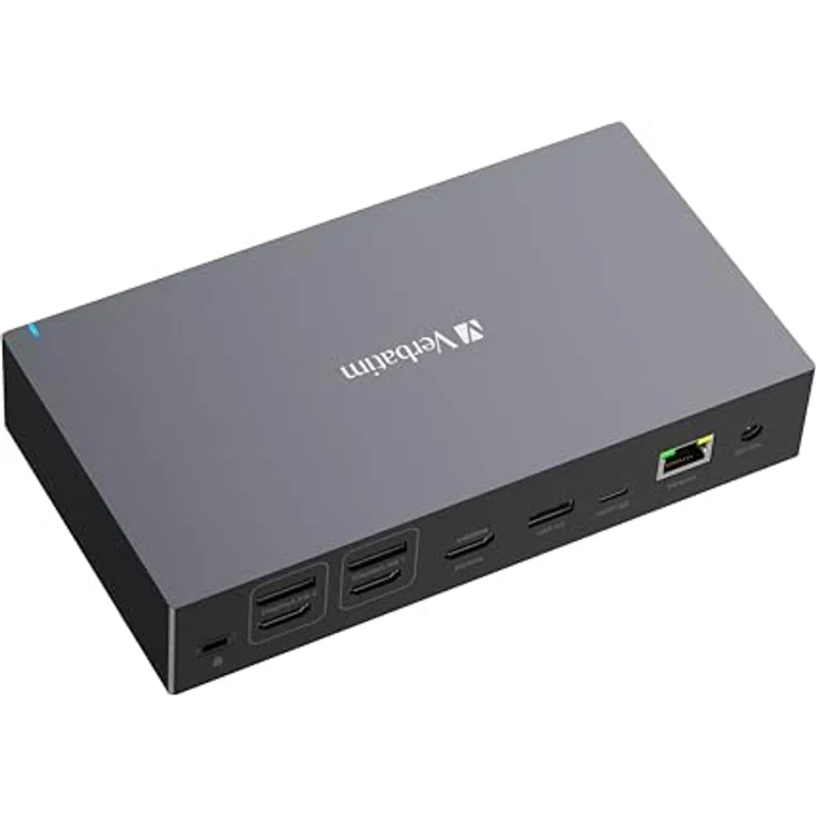 Verbatim USB-C Pro Docking Station, 17-in-1 Hub, Multiport Adapter zu HDMI 4K und 8K, USB-A und USB-C, PD 100 W, AUX, Card Reader, für Mac / Windows Laptop, schwarz – Bild 3