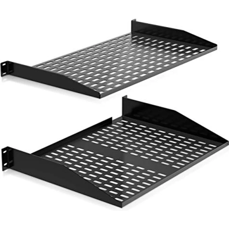 Pyle Pyle PLRSTN42U Server Rack Shelves - Universal Device Server Rack Montage Tray, für gute Luftzirkulation, freitragende Halterung, Wandhalterung, Computergehäuse-Montagewanne, Schwarz – Bild 1
