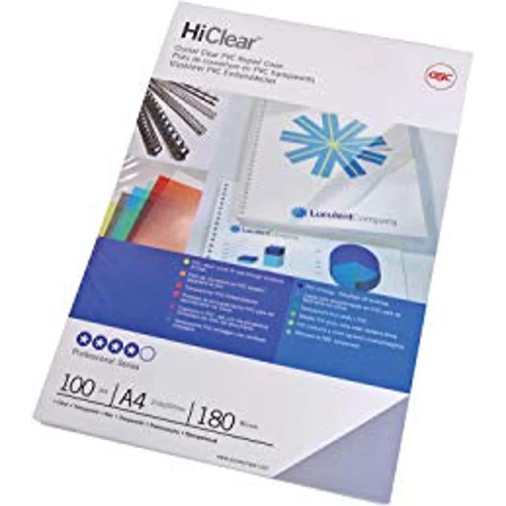 GBC HiClear Einbandfolien, 150-300 Mikron, kristallklar, verschiedene Formate A3, A4, A5 – Bild 2