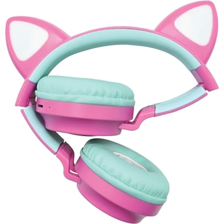 Lexibook Barbie HPBTKTBB, 2-in-1 kabellose Kopfhörer mit Katzenohren, Stereosound, Bluetooth 5.3, faltbar, verstellbar, Pink – Bild 3