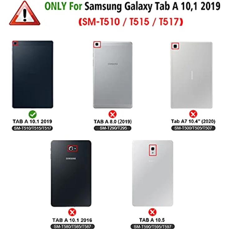 Fintie Tastatur Hülle für Samsung Galaxy Tab A 10.1 Zoll 2019 SM-T510-T515 Tablet-PC – Bild 3