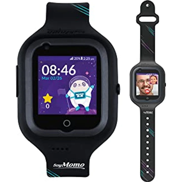 SoyMomo Space 2.0, GPS Smartwatch für Kinder, Schwarz, 1,4 Zoll mit Anruf- und Videoanruffunktion, SOS-Taste, wasserdicht – Bild 2