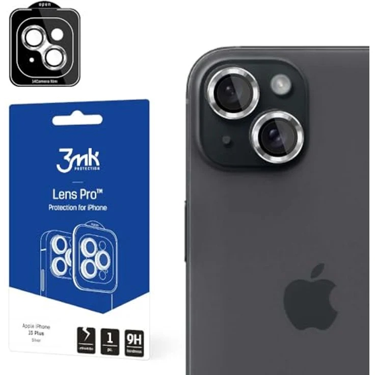 3mk Lens Protection Pro für Apple iPhone 15 Plus, Displayschutzfolie in Silber – Bild 1