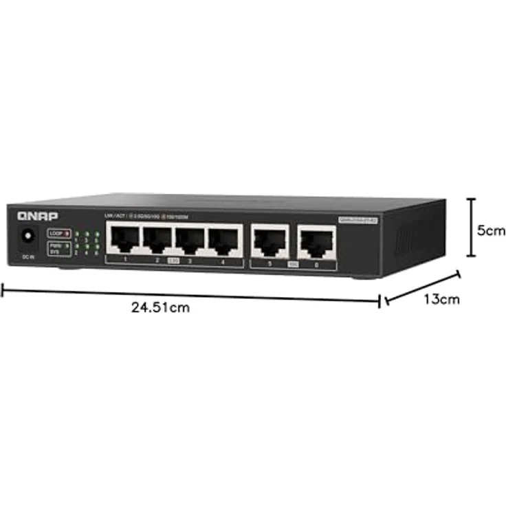 QNAP QSW-2104-2T-R2, 2x 10GbE und 4x 2.5GbE Switch, Plug & Play Unmanaged, Fanless – Bild 11