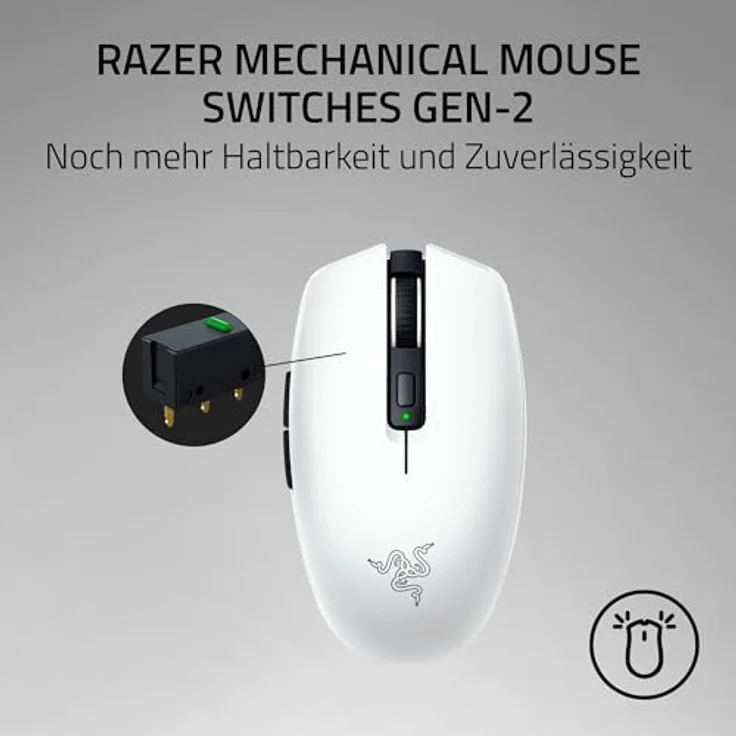 Razer Orochi V2 Wireless Gaming Maus, Focus X 18K Sensor, HyperSpeed Wireless/Bluetooth, bis zu 1.100 Stunden Akkulaufzeit, unter 60 g, weiß – Bild 5