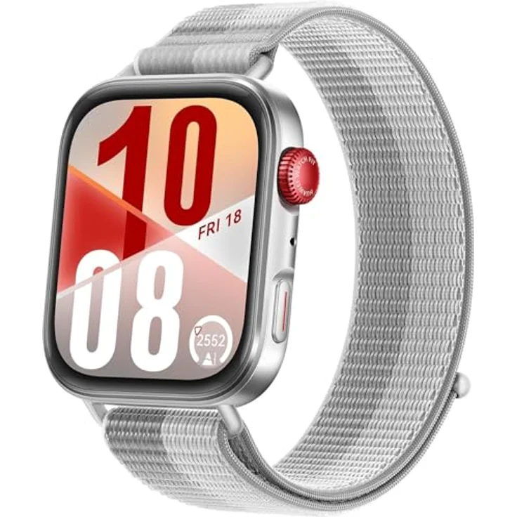 Huawei Watch Fit 4, Smartwatch mit silbernem Gehäuse und Nylonarmband, Herzfrequenzmessung, Schrittzähler, AMOLED-Display, Farbe: Silber – Bild 2