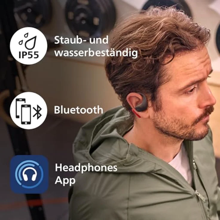 Philips Taa6709bk Drahtlose Sportkopfhörer Durchsichtig One Size, IP55 wasser- und staubresistent – Bild 7