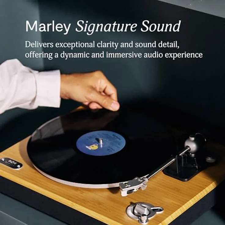 House of Marley Stir It Up Wireless 2, Bluetooth-Plattenspieler aus Bambus mit Audio-Technica Tonabnehmer, 33/45 U/min, integrierter Vorverstärker – Bild 3