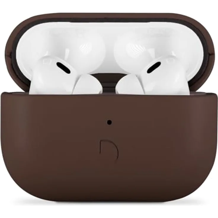 Decoded Lederhülle AirPods Pro 3 Aircase elegant, Schutzhülle aus hochwertigem Vollnarbenleder, Braun, kabellosen Ladezugang
