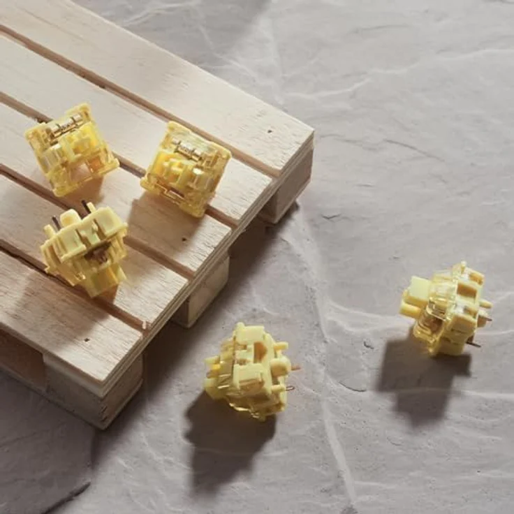 Akko AKKO V3 Pro Cream Yellow Switches, mechanisch, 5-Pin, linear, MX-Stem, 50g - 45 Stück – Bild 6