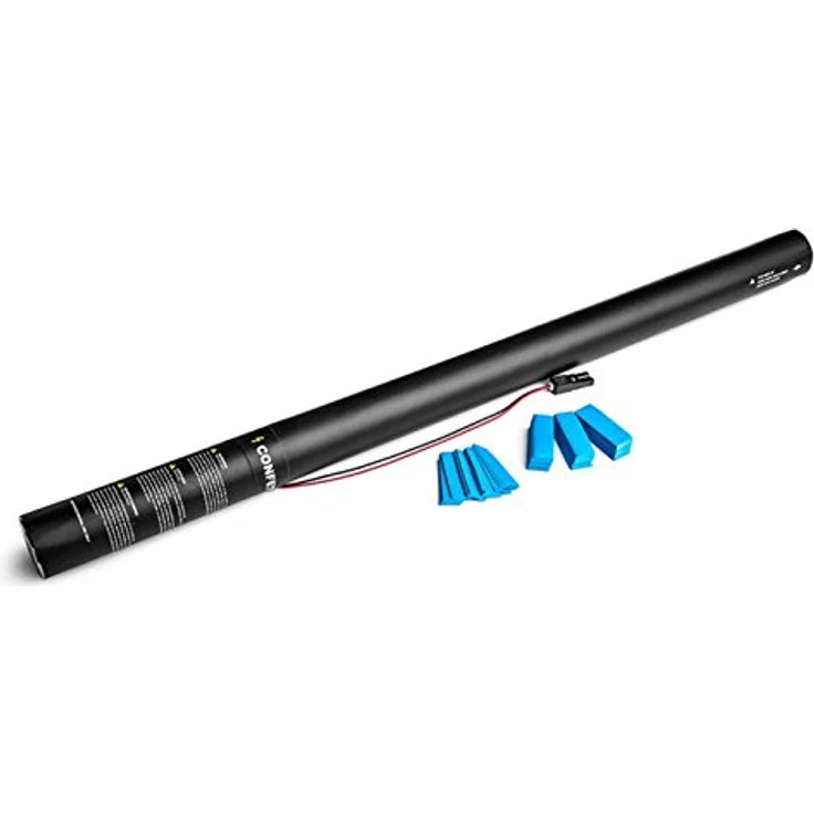 Magic FX E Cannon 80 cm, Elektrische Konfetti Kanone mit hellgrünen Luftschlangen, biologisch abbaubar, TÜV-zertifiziert – Bild 1