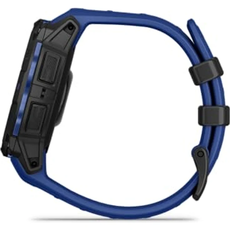 Garmin Instinct 3, 45 mm Outdoor-GPS-Smartwatch mit AMOLED-Display, integrierter Taschenlampe, limitierte Supernova-Kollektion, schwarz mit Bolzenblau/schwarzem Silikonband – Bild 5