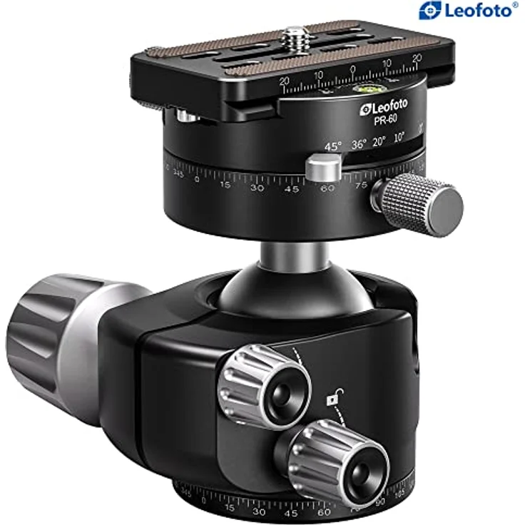 LEOFOTO Stativ-Kugelkopf LH-40PR mit Doppelpanoramateller, Rastfunktion und 20 kg Tragfähigkeit – Bild 4