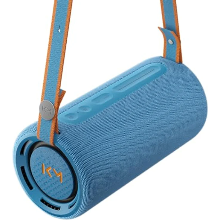 Loewe We. by We Hear Pro, Bluetooth-Lautsprecher in Kooperation mit Kylian Mbappé, 100 W, Wasserresistent IPX6, Tragbar, Aufladbar, Glasklare Audio Qualität, Lange Akkulaufzeit, Denim, Blau – Bild 1