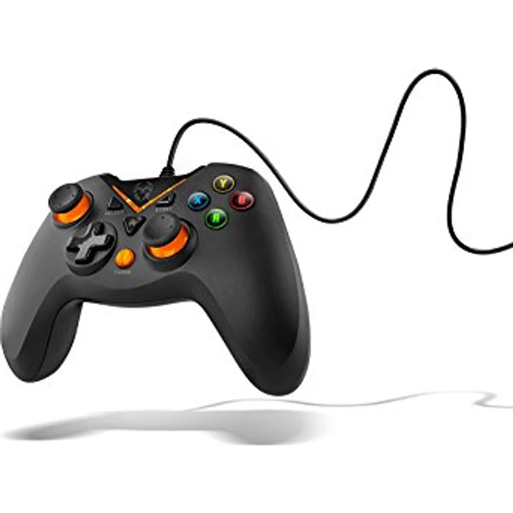 KROM Gamepad KEY -NXKROMKEY- Kabelgebundenes Gamepad, X-input und Direct - Input, Joystick und analoge Trigger, Turbofunktion, kompatibel mit PC, Playstation 3 und Android 4,2, Schwarz – Bild 3