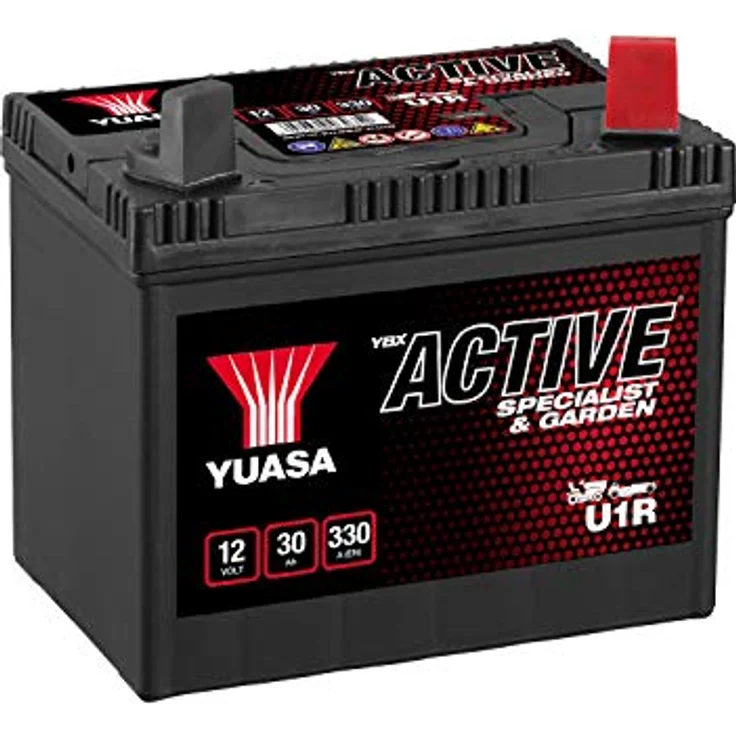 Yuasa Garden Autobatterie YBX Active Specialist, 12V 30Ah, Poltyp: T4, optimal für Aufsitzmäher und Gartentraktoren – Bild 1